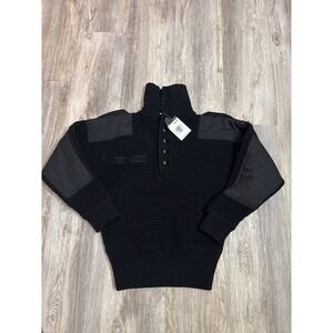 Mil-Tec Mens Austrian Army style Alpine Wool Tactical Sweater Black‎ Size 50 Med